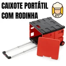 Carrinho de Compras Dobravel 50kg - Vira Caixa e Maleta Resistente