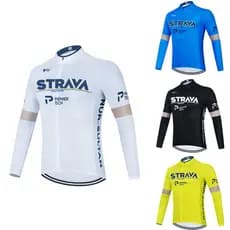 Strava Novo Conjunto De Camisa De Ciclismo Dos Homens Mangas Compridas Terno Da Bicicleta 19D Gel Almofada Calças Outono
