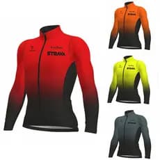 Strava Outono Conjunto Camisa De Ciclismo Manga Longa Secagem Rápida Roupas Uniforme MTB Bicicleta Wear Ropa