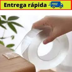 Fita Adesiva Trasparente  Dupla Face Super Forte Lavável Gel Auto Colante 5m - Envio 24h