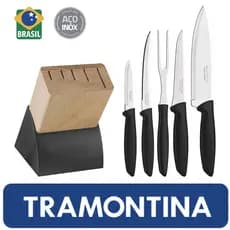 Jogo de Facas Faqueiro Tramontina 7, 6 ou 4 Peças Plenus Lâmina em Aço Inox Casa Cozinha