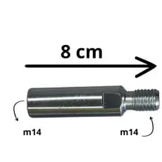 Alongador prolongador politriz/lixadeira 80mm (8cm) rosca M14