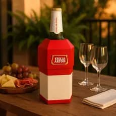 Porta Garrafa Térmica Cerveja Long neck Camisinha com Isopor Stella Artois p/ Garrafa 330ml