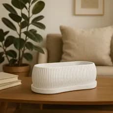 Vaso Nairobi Para Plantas Decoracão Casa Sala Ambientes Internos Branco