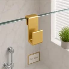 Cabide Gancho Porta Toalha para Box de Banheiro Pendurar Roupas e Bolsas Dourado