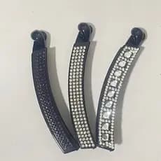 Banana Francesa Strass Prendedor Cabelo Piranha