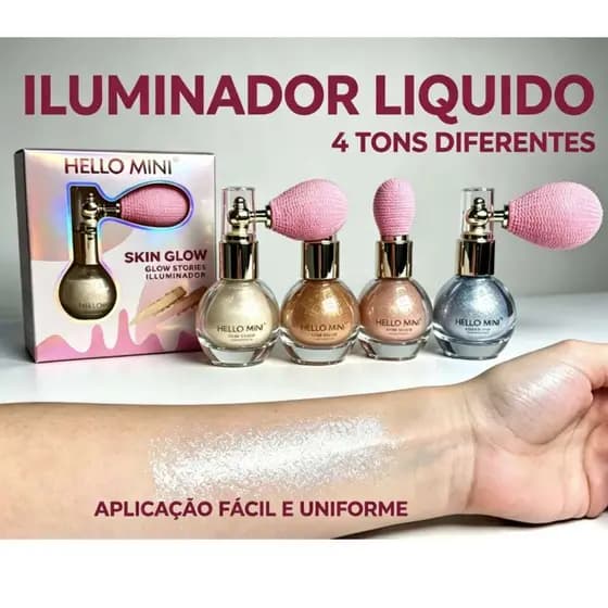 KIT2 UNI/Iluminador HELLO MINI Skin Glow - Spray Pó Brilhante
