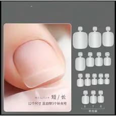 Unhas Postiças para os Pé Hello Mini – Transparente /Branca, 24 Pocotes