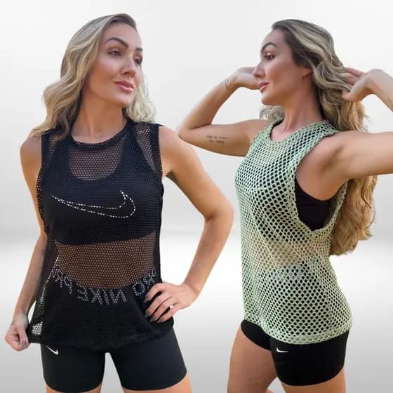 Regata Feminina Arrastão Blusa Fitness Academia Regata Cavada Leve