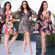 Saida De Praia Kimono Feminino Amarração Verão Trasparencia