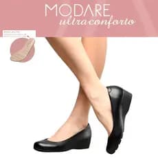 Sapato Feminino Modare UltraConforto Anabela Macio Trabalho Preto Ortopédico Joanete Original
