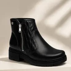 Bota Feminina Dakota D2731 Preta Solado Tratorado Zíper Lateral Original