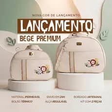 Bolsa Maternidade Kit de 2 Peças PREMIUM | Safari e Borboleta com Faixa I Térmica e Impermeável