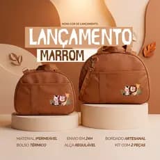Bolsa Maternidade Kit de 2 Peças PREMIUM | Safari com Faixa I Térmica e Impermeável