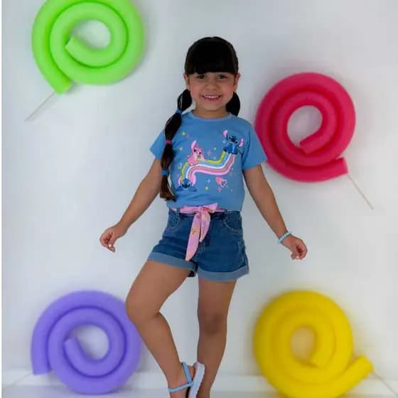 Cropped infantil menina Stitch Modinha Infantil Menina Blogueira Blusa Infantil Menina Croped Stitch Infantil