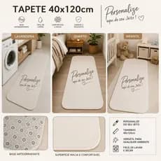 Tapete Trilho 40x120 Personalizável Antiderrapante- Quarto-Lavanderia-Quarto Infantil
