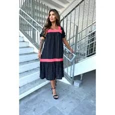 Vestido Midi Com Manga Bufante