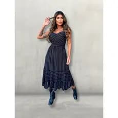 Vestido Midi Risca Giz - Inverno Estiloso
