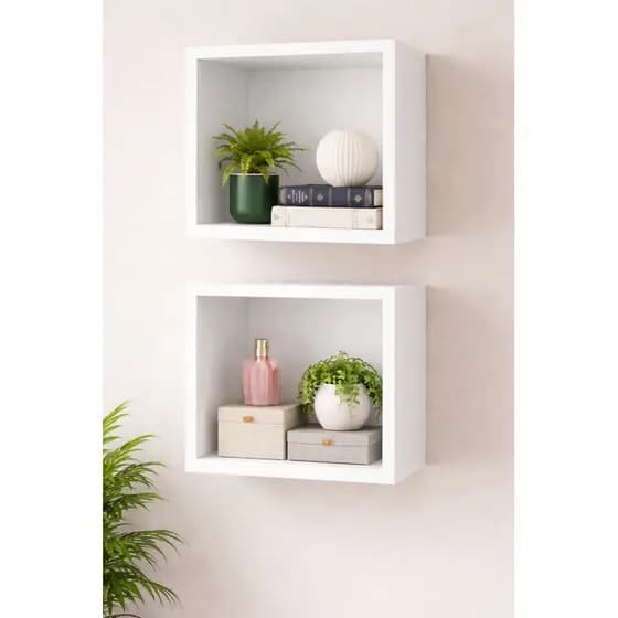 Kit 2 Nichos Decorativos MDF 30x30x15