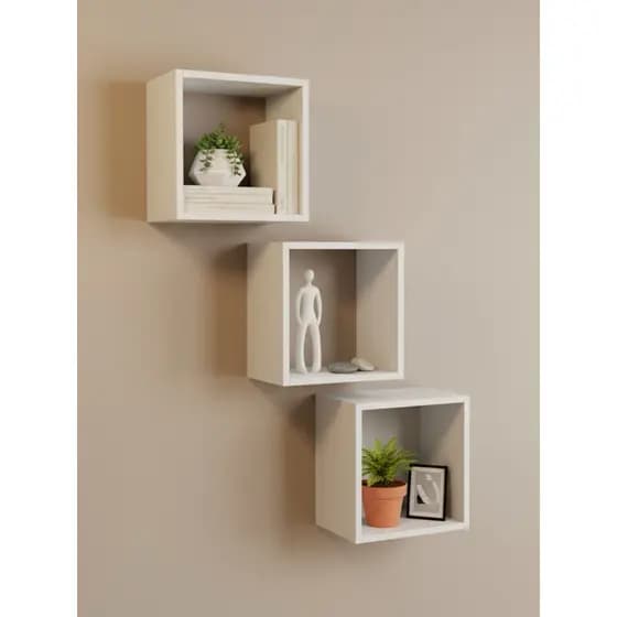 Nichos Quadrados Decorativos - MDF Kit 3 unidades 30x30x15