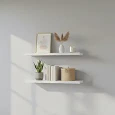 Kit Prateleiras Suspensas  60x15cm 100% MDF Premium Organizador Parede + Kit Instalação