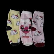 Kit 3,6 e 12 pares Meias Infantis menina – Personagens, algodão para o dia a dia