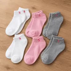 Meia Soquete Cano Curto Premium Maciez e Conforto Feminino e Unissex - Rosa, Cinza e Branca