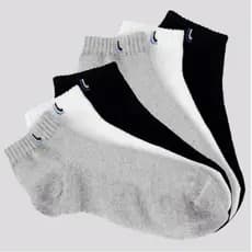 6 pares de meias super premium, algodão para o dia a dia unissex, preta, branca, cinza ou sortidas