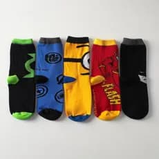 Kit 6 Pares Meia Infantil Menino Personagens Algodão  Macia 4 a 10 Anos
