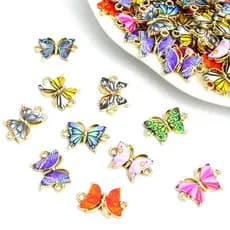 10pcs Creative Colorful Butterfly Connectors DIY Ethnic Style Jewelry Acessórios Colar