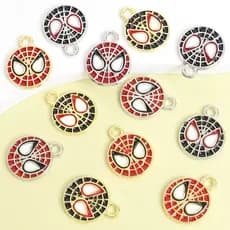 10 Peças Amuletos De Esmalte Com Design De Aranha Pequena Fofa/Venom Tema De Anime Colar Pulseira Chaveiro Bolsa Acessór