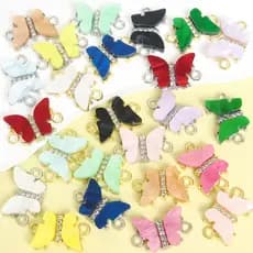 10pcs Vibrantes Conectores Acrílicos Coloridos De Borboleta Acrílica Colar De Moda , Brincos
