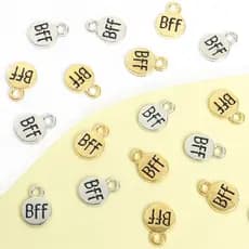 20pcs Vintage Style BFF-Melhor Amigo Para Sempre Placa Circular De Letra Encanta Alfabeto Tag