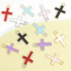 20pcs Colorful Compact Cross Enamel Drip Oil Charms-Lolita JK Jóias Versáteis Acessório