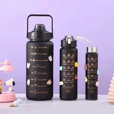 Kit 3 Garrafa Agua Squeeze Galão Com Adesivos Lembretes beber Agua