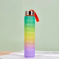 Garrafa De Água Squeeze Motivacional PRETO 300ML Adesivos 2D e 3D Academia Escola Treinos Antivazamento Multiuso