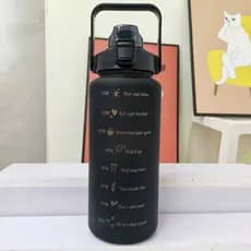 Garrafa Squeeze PRETO 2L Adesivos 2D e 3D Academia Escola Treino Antivazamento