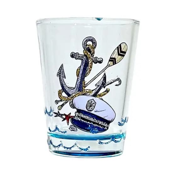 Copo Dose Marinheiro Azul Artesanal Umbanda Candomblé Azul