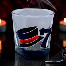 Copo Whisky Exu Sete Vidro Fundo o Preto Umbanda Ritual Oferenda Artesanal