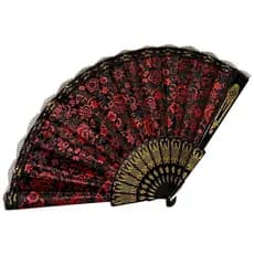 Leque Pomba Gira Ciganas Vermelho E Preto e Detalhes em Dourado Umbanda Candomblé