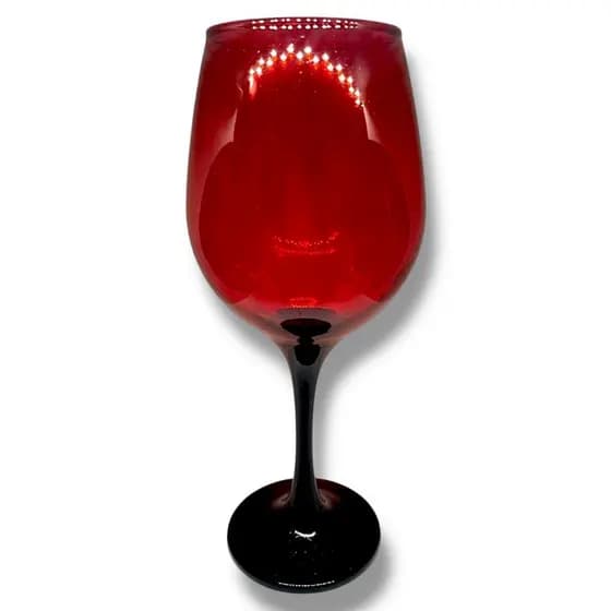 Taça Umbanda Artesanal Vermelha e Preta Personalizada Barone 385ml