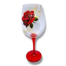 Taça Pomba Gira Rosa Vermelha C/ Dourada Umbanda Altar 385ml Padilha Mulambo Sete Saias farrapo Rainha das almas