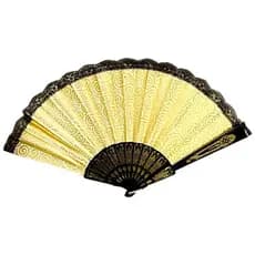 Leque Pomba Gira Cigana Dourado e Preto Umbanda Candomblé Exu Festa Ritual Religioso Luxo