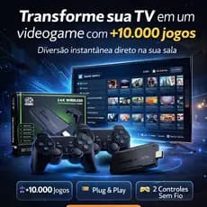 Game Stick 4K Retrô 10000 Jogos Console HDMI 2 Controles Sem Fio Plug and Play TV
