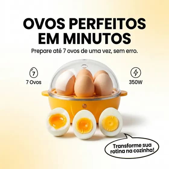 Cozedor de Ovos Elétrico 110V 7 Ovos 350W Automático Egg Cooker Multifuncional a Vapor(Cores sortidas)