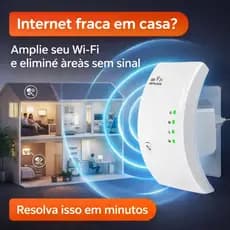 Repetidor WiFi 300Mbps Amplificador de Sinal 2.4GHz WPS Bivolt Extensor Internet com Porta LAN