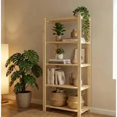 Armário Estante Multiuso Madeira Organizadora Pinus 5 Prateleiras Rack