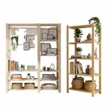 Kit Closet Econômico Madeira | Arara + Estante Multiuso