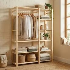 Estante Prateleira de Madeira Maciça Pinus 170x110 Armário Para Roupas Sapateira Organizadora