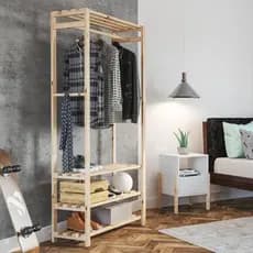 Arara Organizadora de Roupas em Madeira | Ideal para Quarto, Closet e Loja